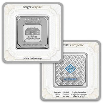 Geiger Silver Bar Pure .999 1 Troy oz - Image 2
