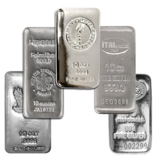Silver Bars .999 bullion 10 troy oz