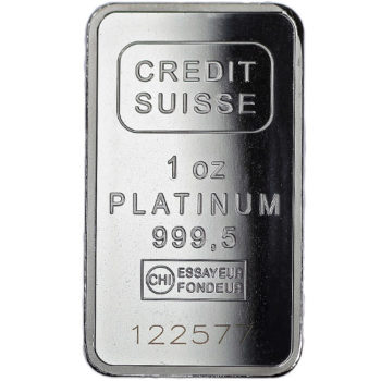 Credit Suisse Platinum Bar 1 Troy oz