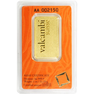 Valcambi Matte Gold Bars .9999 pure | 1 Troy oz.