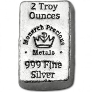 Monarch Hand Poured Silver Bars | 2 Troy oz