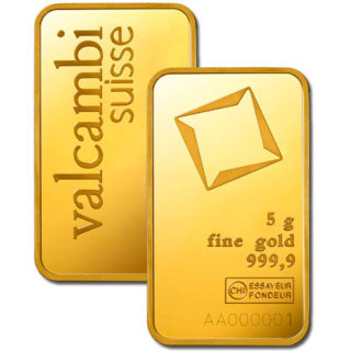 Valcambi Matte Gold Bars .9999 pure | 5 gram