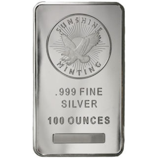 Silver Sunshine Mint  pure .9999 100 oz