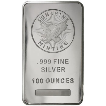 Silver Sunshine Mint  pure .9999 100 oz